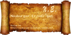 Neuburger Erzsébet névjegykártya